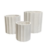 PLANTER WHITE COLUMN SET OF 3